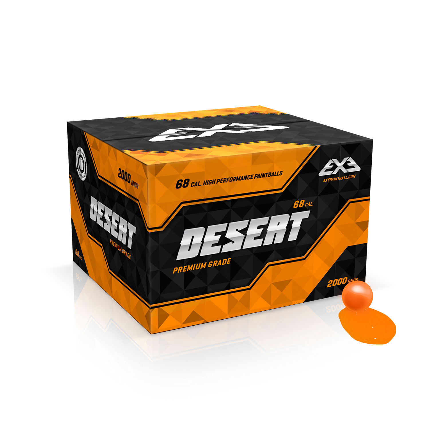 Paintballs EXE Desert Metalic Orange/Orange Fill CAL.68